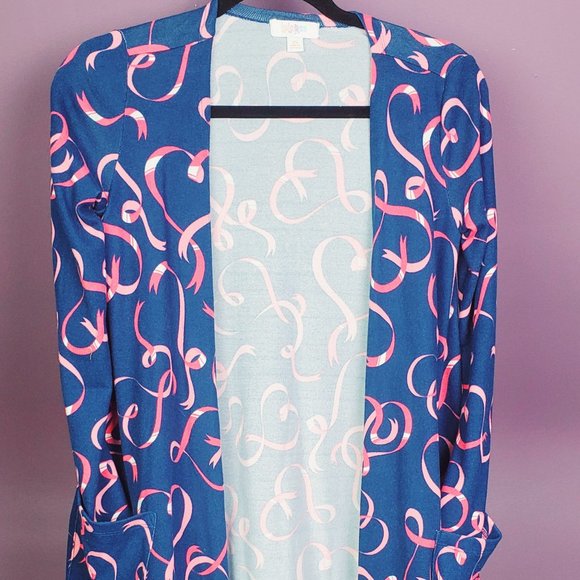 Pink Ribbon Lularoe Caroline Cardigan 